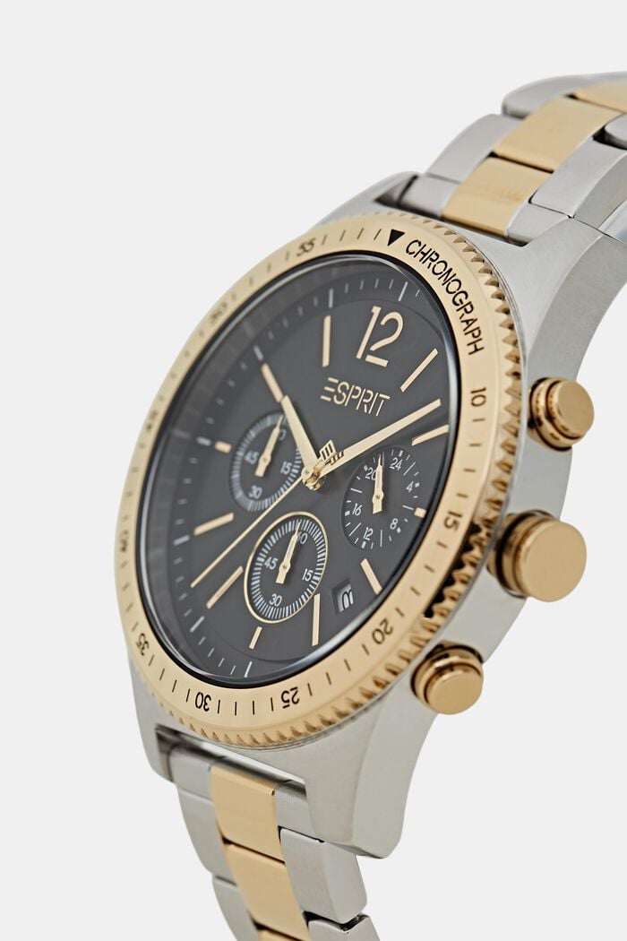 Stainless steel chronograph with a link bracelet, GOLD BICOLOUR, detail image number 1