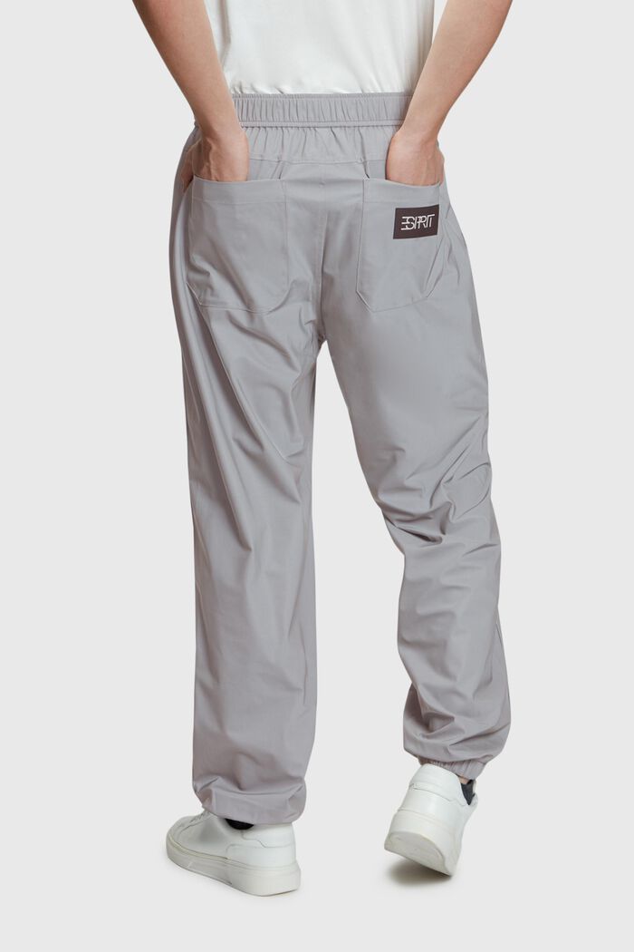 High-rise tapered fit nylon track pants, GUNMETAL, detail image number 1