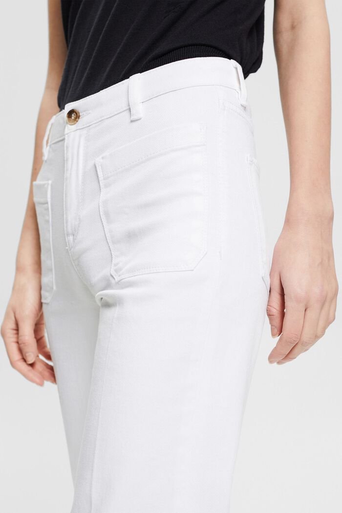 Flared trousers with patch pockets, WHITE, detail image number 2