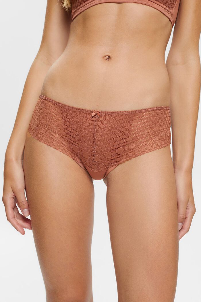 Lace Hipster Briefs, CINNAMON, detail image number 0