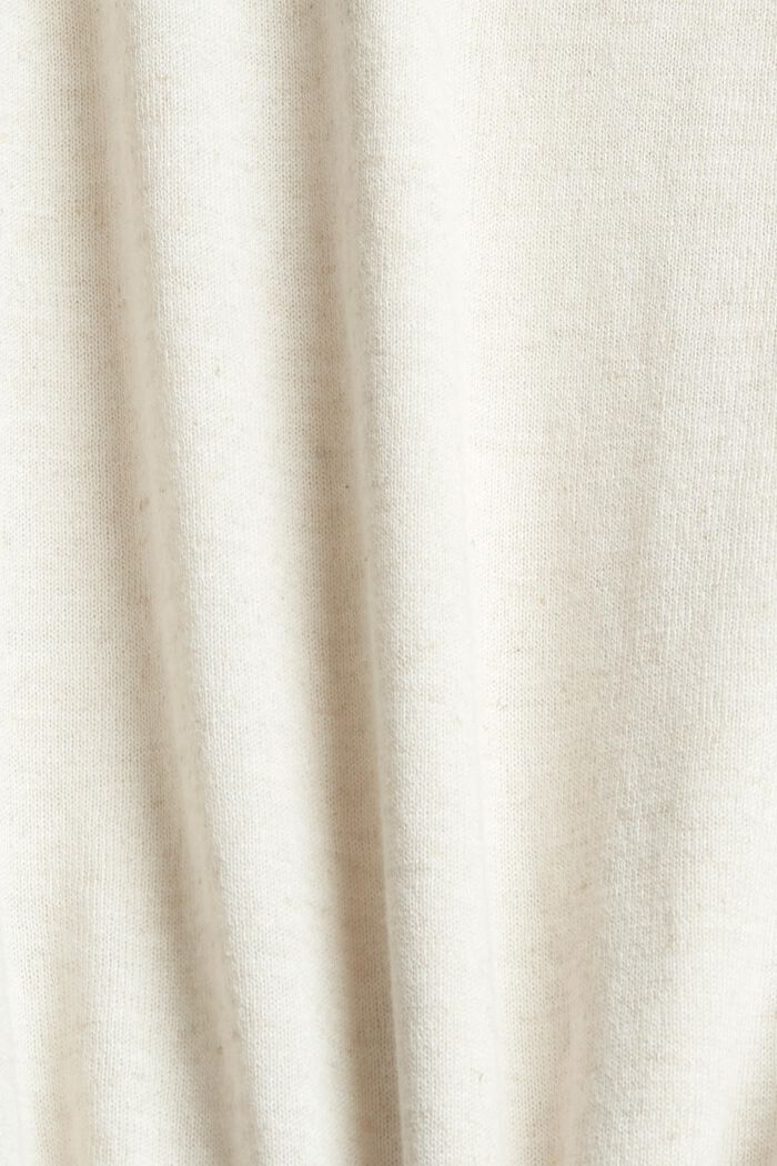 Blended linen: V-neck cardigan, SAND, detail image number 4