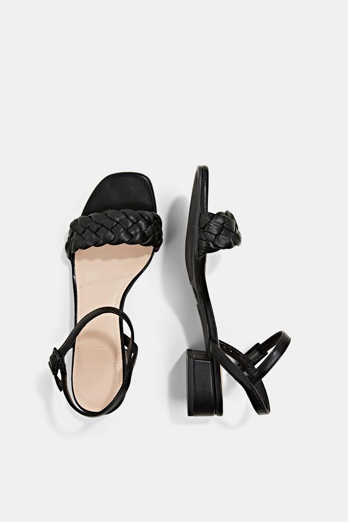 Sandals with braided straps, BLACK, detail image number 1