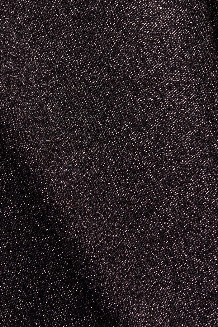 Metallic  Knit Mini Dress, BLACK, detail image number 6