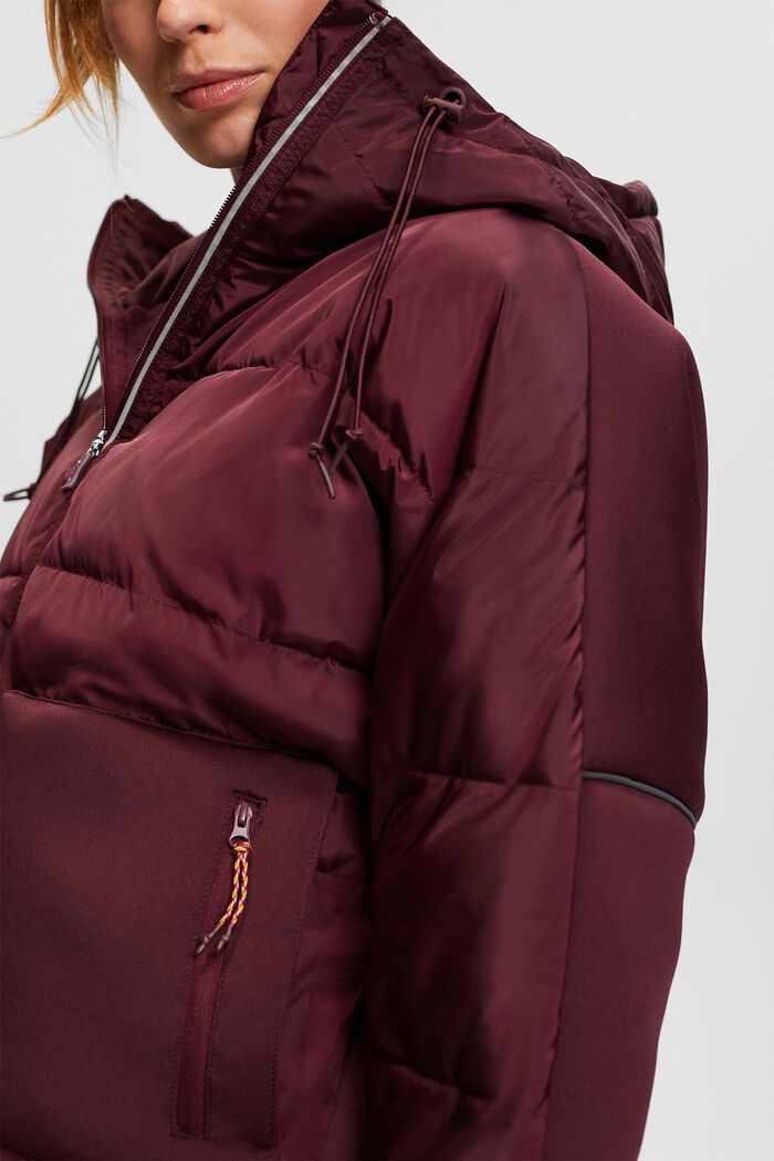 Hybrid puffer jacket, BORDEAUX RED, detail image number 2