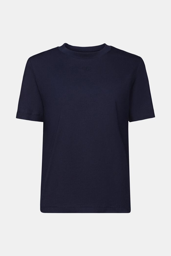 Pima Cotton Embroidered Logo T-Shirt, NAVY, detail image number 5