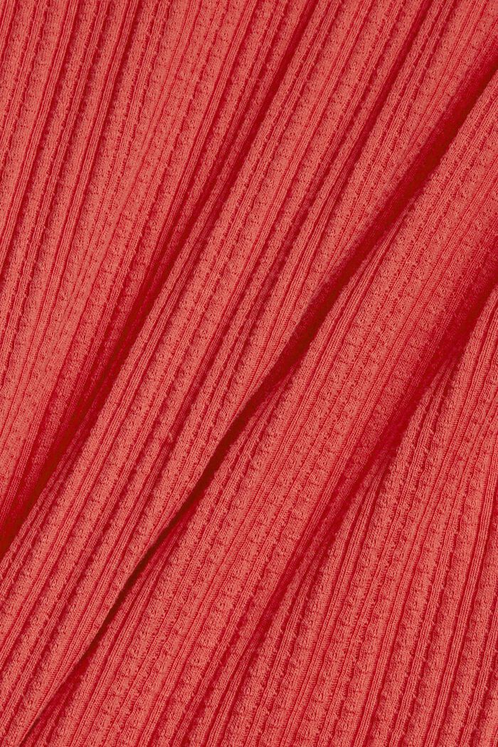 Patterned knit jumper made of 100% cotton, RED, detail image number 4