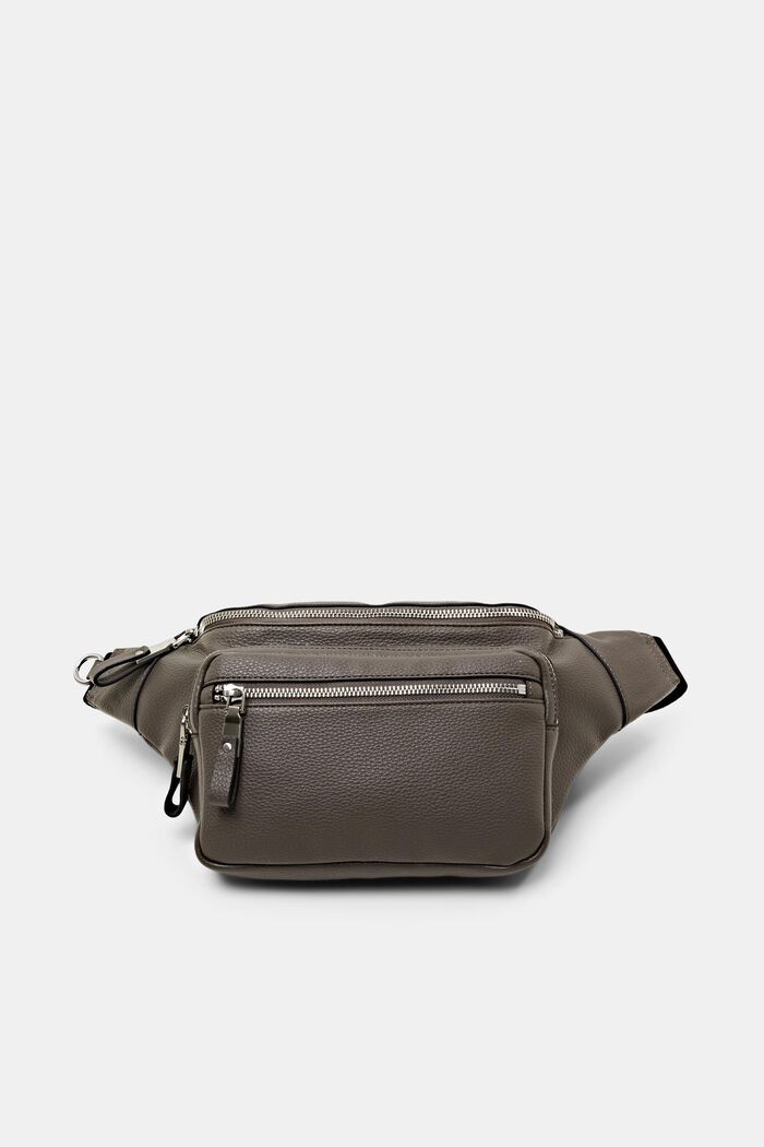 Vegan Leather Belt Bag, DARK GREY, detail image number 0