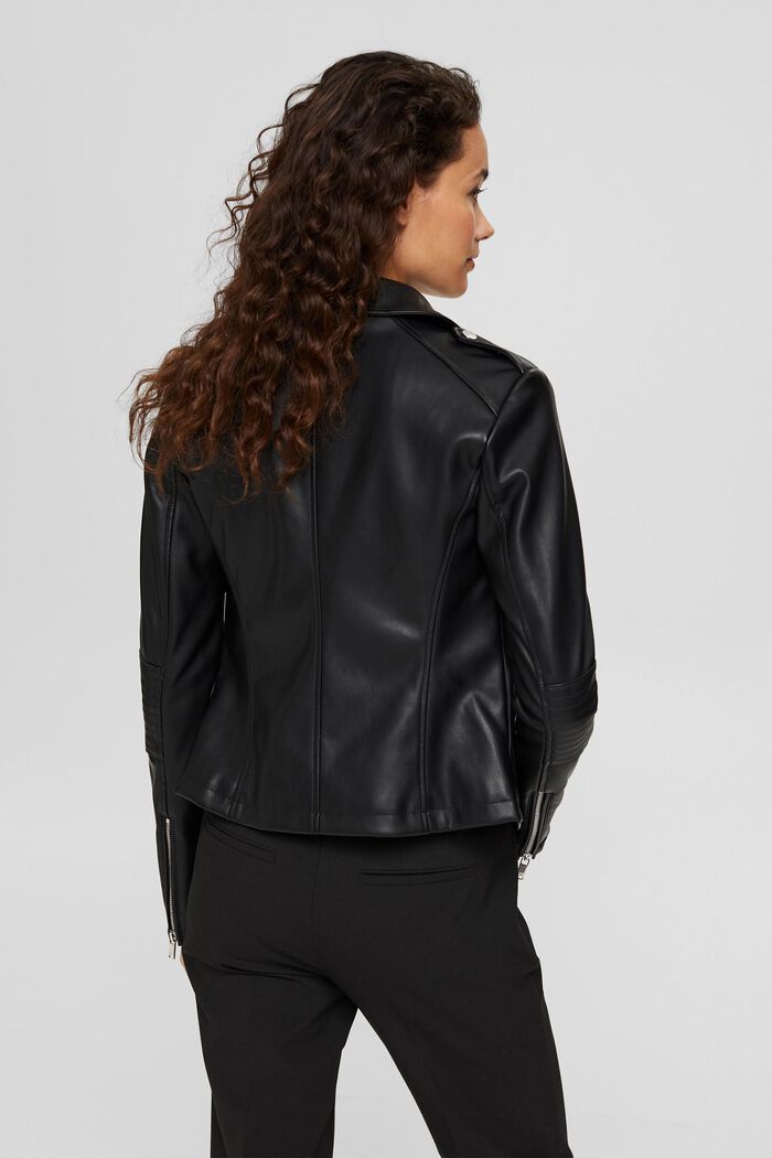Faux leather biker jacket, BLACK, detail image number 3