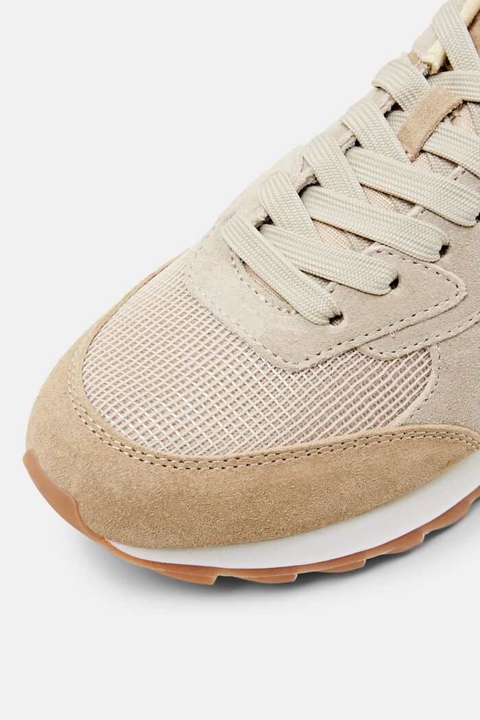 Suede Leather Sneakers, PASTEL YELLOW, detail image number 3