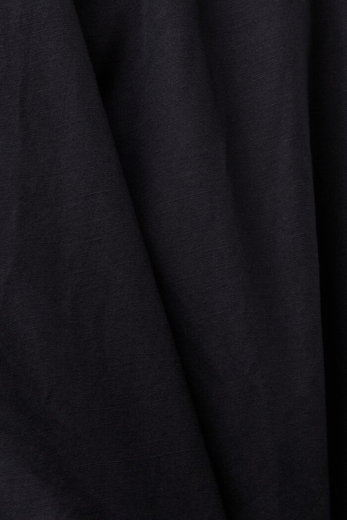 Cotton-Linen Cropped Culotte, BLACK, detail image number 6