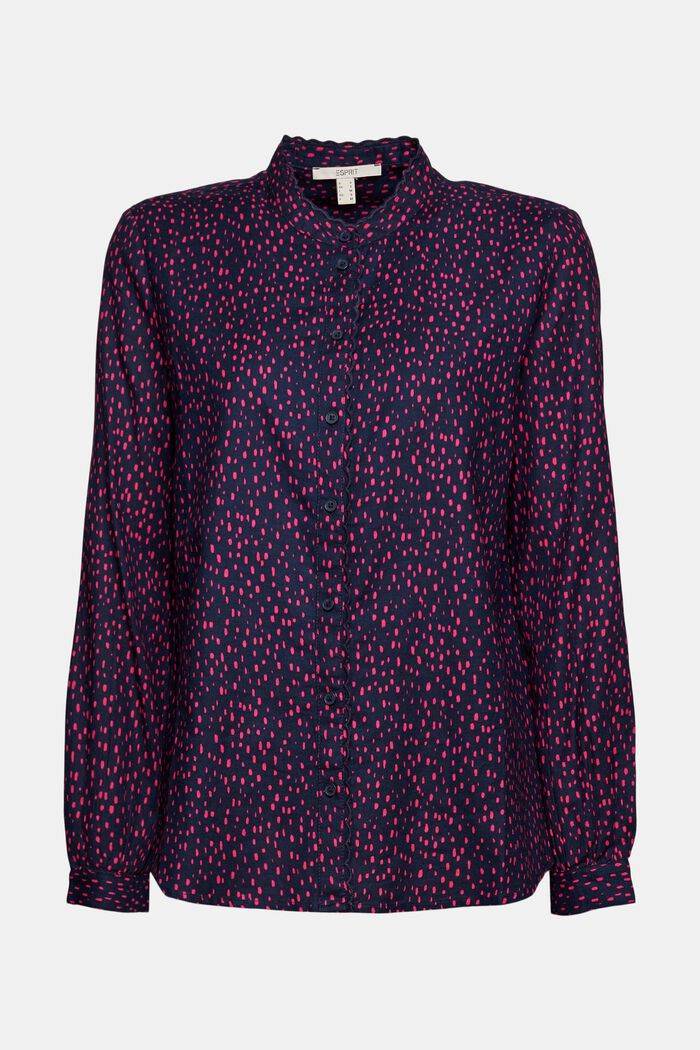Patterned blouse with embroidery, NAVY, detail image number 2