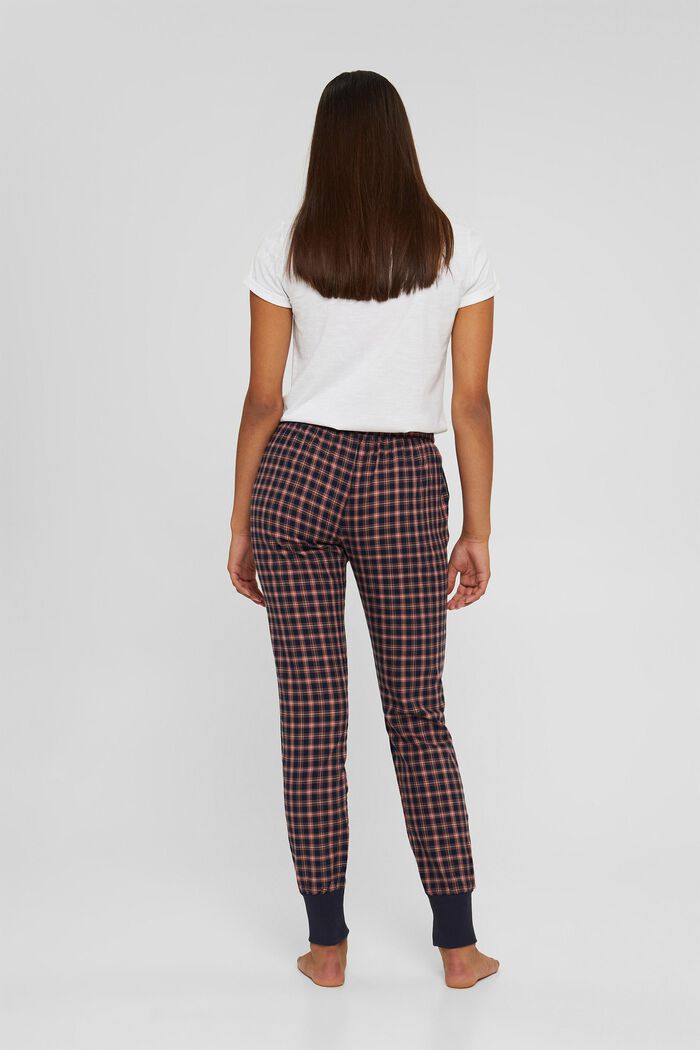 Pyjama bottoms with a check pattern, organic cotton, NAVY, detail image number 3