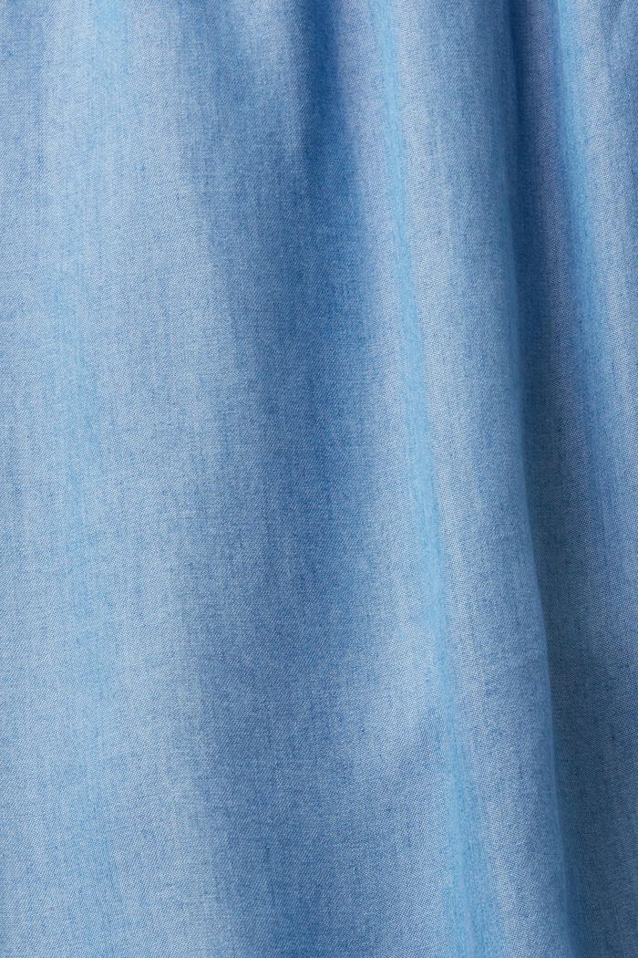 Faux-denim smocked tube dress, BLUE MEDIUM WASHED, detail image number 6