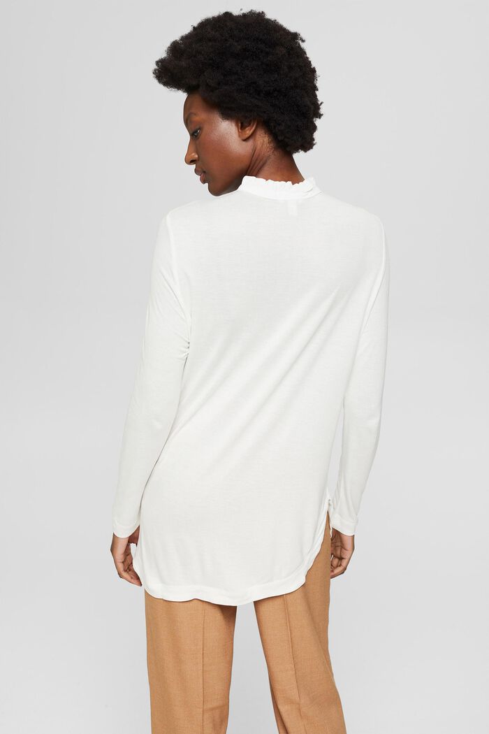 Long sleeve top with buttons, LENZING™ ECOVERO™, OFF WHITE, detail image number 3