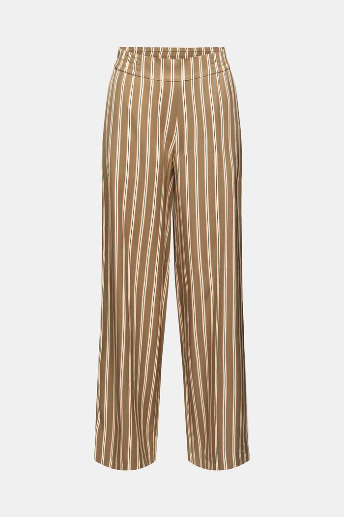 Striped fabric trousers with a wide leg