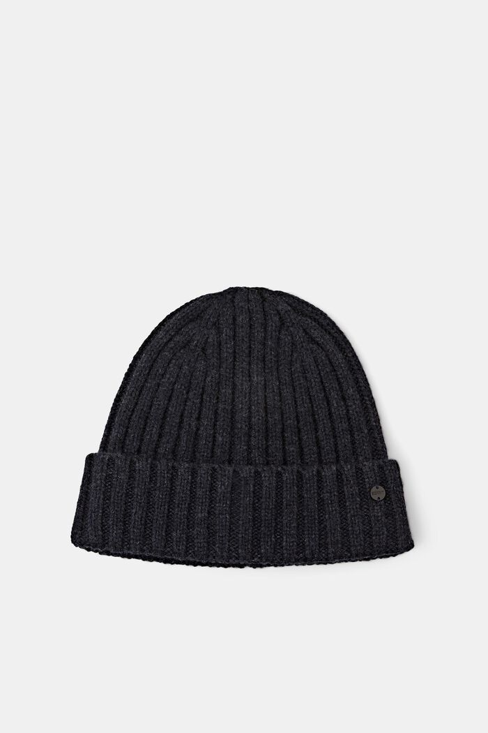 Chunky Ribbed-Knit Beanie, NAVY, detail image number 0
