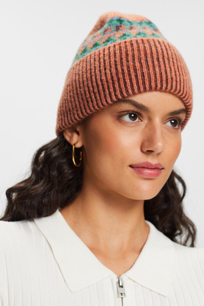 Ribbed Graphic Beanie, GOLDEN ORANGE, detail image number 2