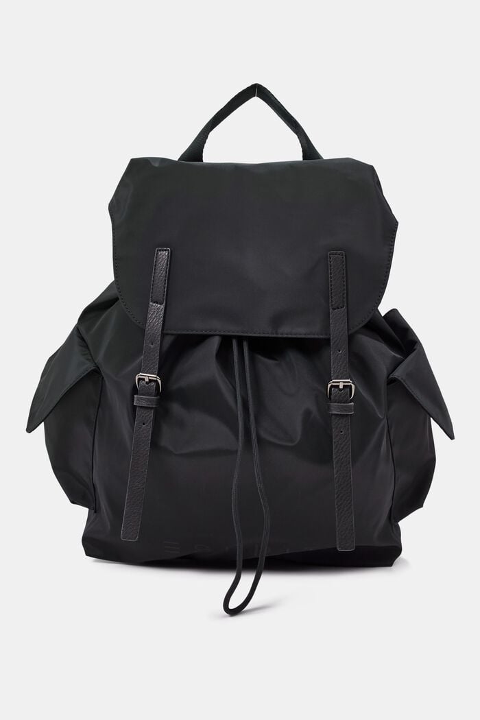 Made of recycled material: backpack with side compartments, BLACK, detail image number 0
