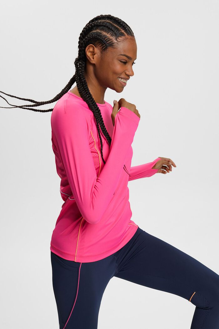 Active Long-Sleeve T-Shirt, PINK FUCHSIA, detail image number 0