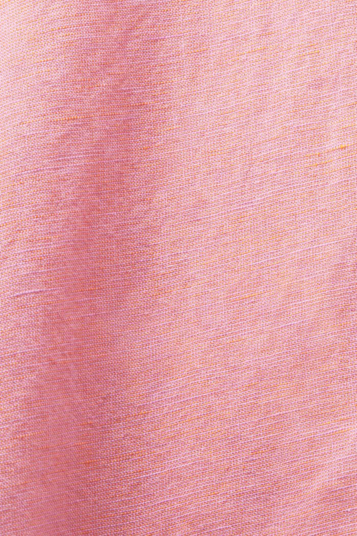 Cotton-Linen Shirt Blouse, RED ORANGE, detail image number 4