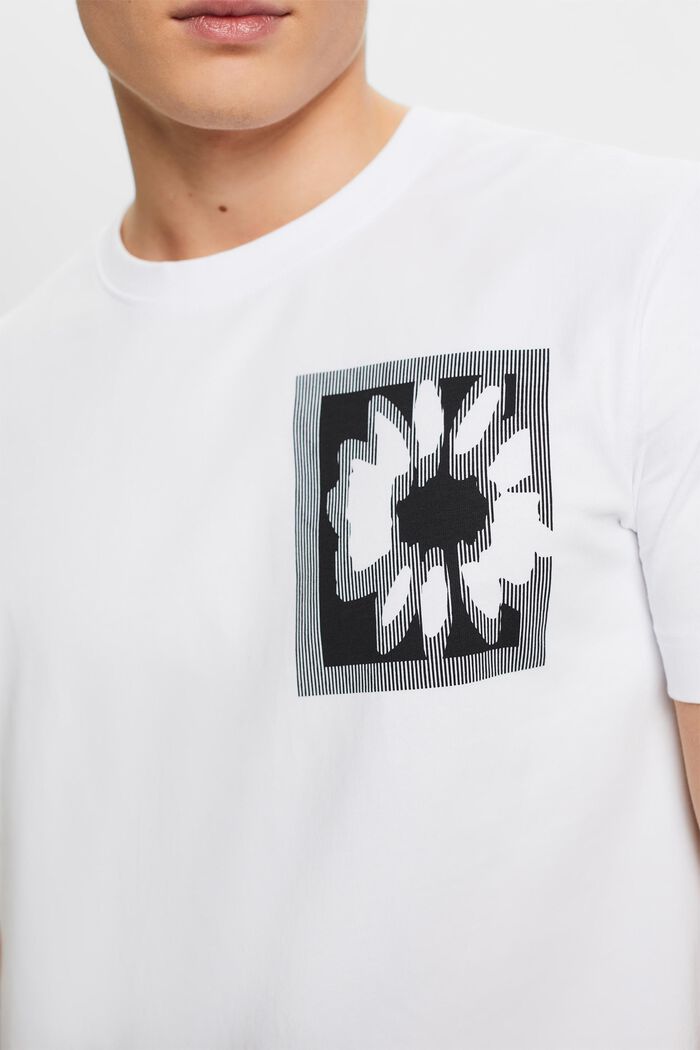 Floral Print Logo T-Shirt, WHITE, detail image number 2