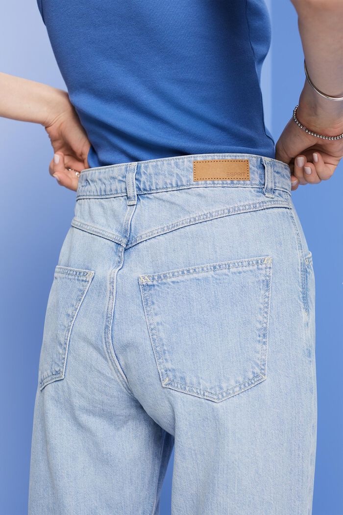 Cropped dad fit jeans, BLUE LIGHT WASHED, detail image number 4