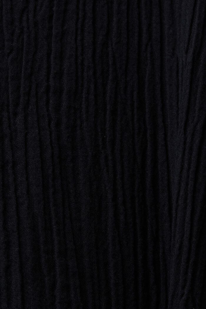 Crinkled midi dress with belt, BLACK, detail image number 6
