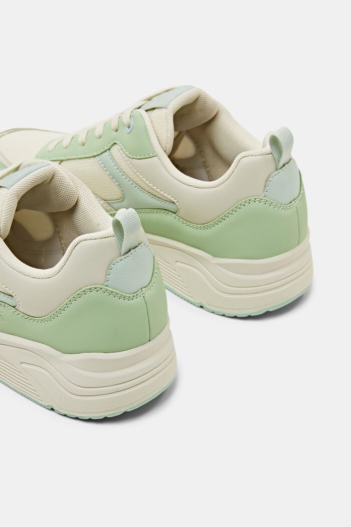 Faux Leather Sneakers, LIGHT GREEN, detail image number 4