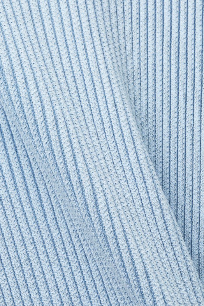 Rib-Knit Polo Shirt, PASTEL BLUE, detail image number 6