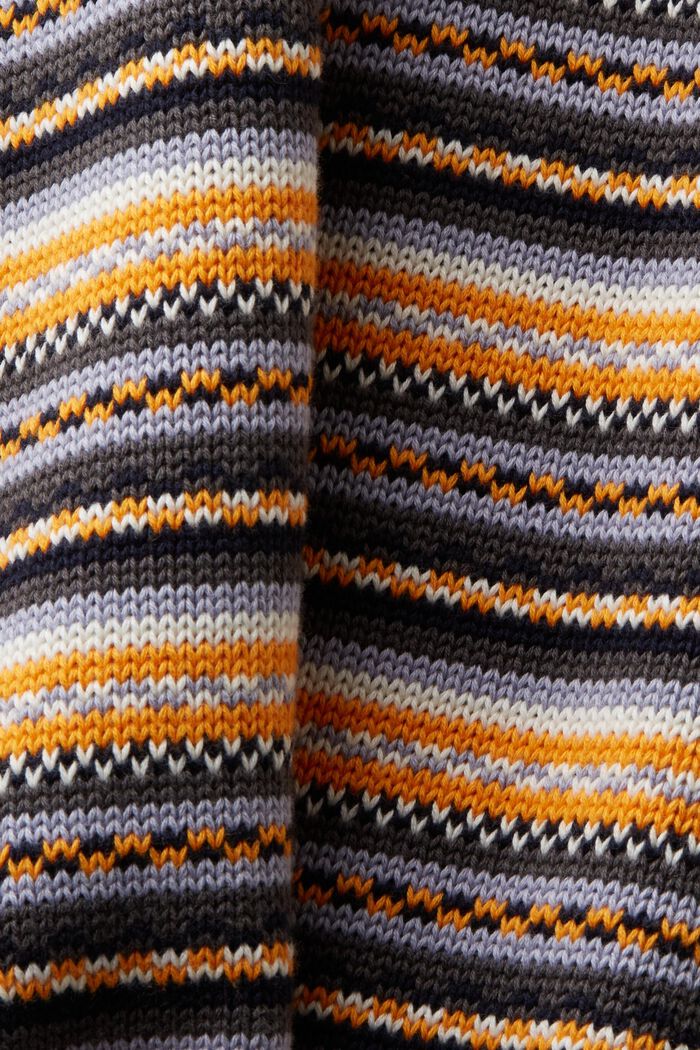 Cotton Jacquard Mock Neck Sweater, DARK GREY, detail image number 5