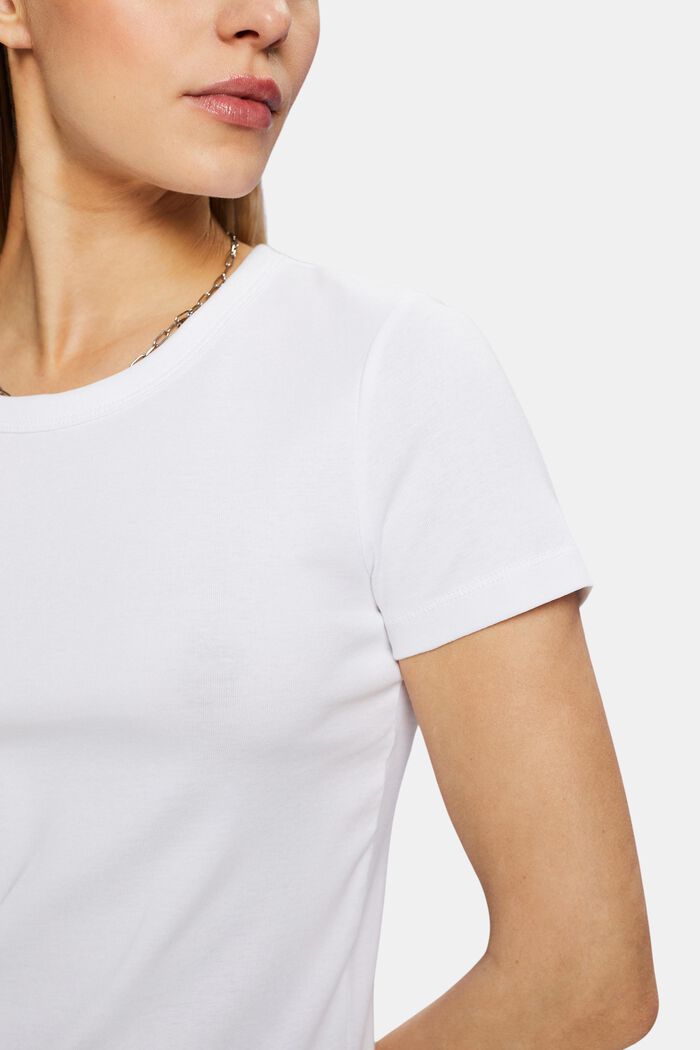 Cotton Short-Sleeve T-Shirt, WHITE, detail image number 2