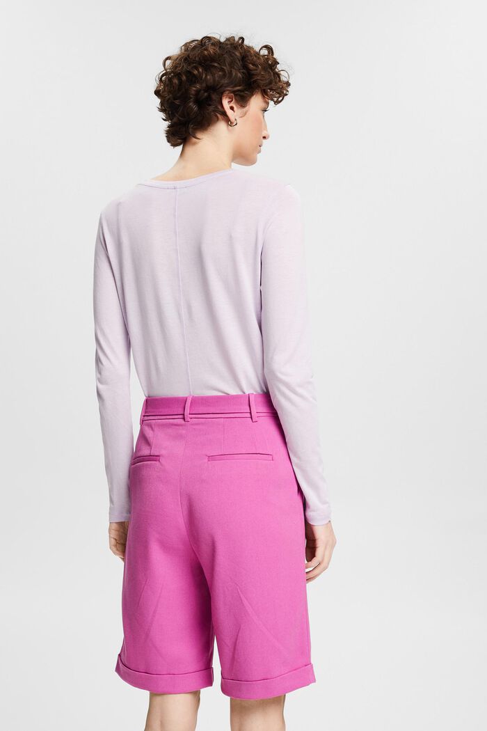 Bermuda shorts with waist pleats, PINK FUCHSIA, detail image number 6
