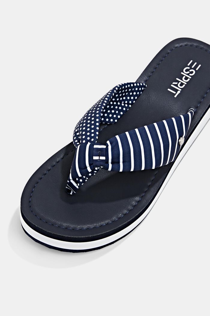 Thongs sandals with patterned straps, NAVY, detail image number 5