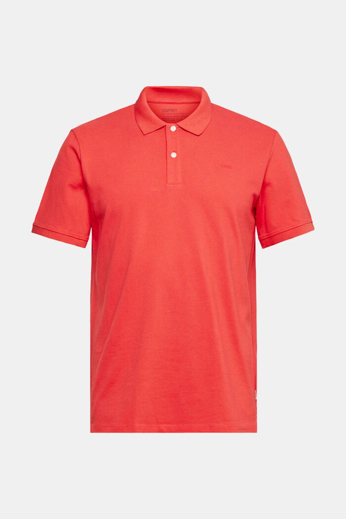 Cotton piqué polo shirt, CORAL RED, detail image number 2