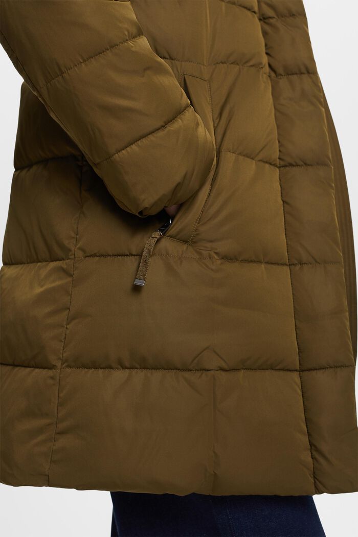 Hooded Puffer Coat, DARK KHAKI, detail image number 2