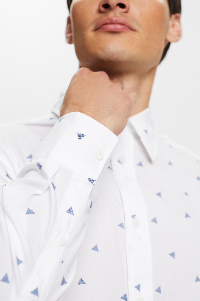 Patterned shirt, 100% cotton, NEW WHITE, detail image number 2