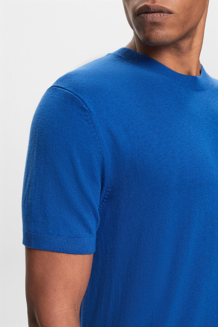 Short sleeve jumper with cashmere, BRIGHT BLUE, detail image number 2