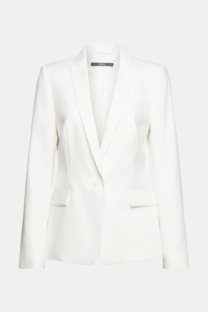 Fitted one-button blazer , OFF WHITE, overview