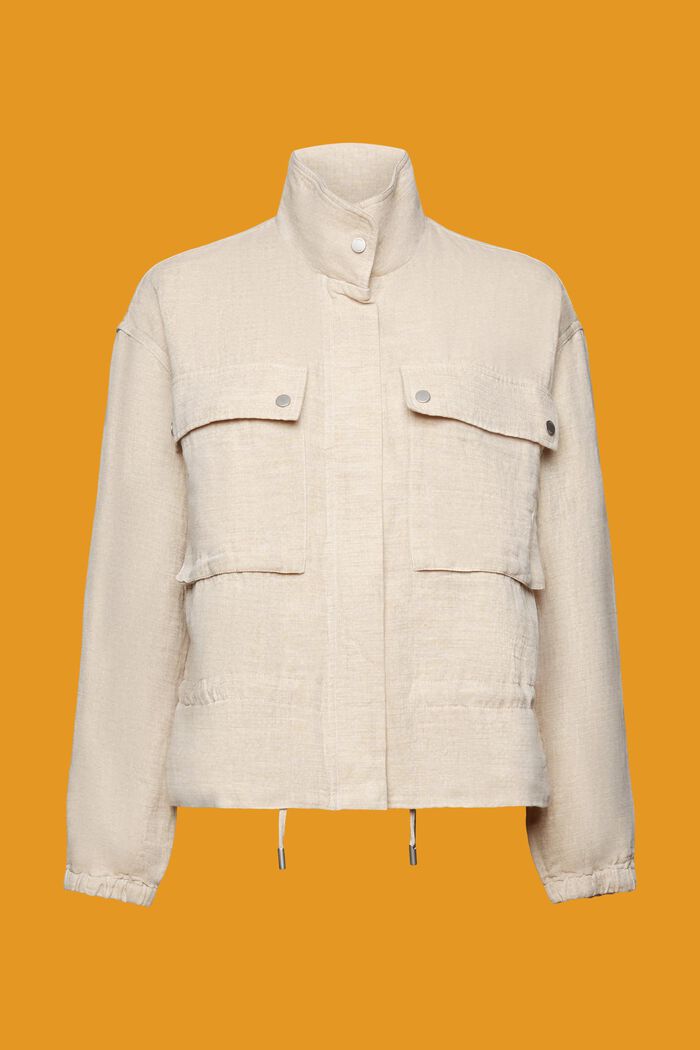 Lightweight Cotton-Linen Jacket, SAND, detail image number 6