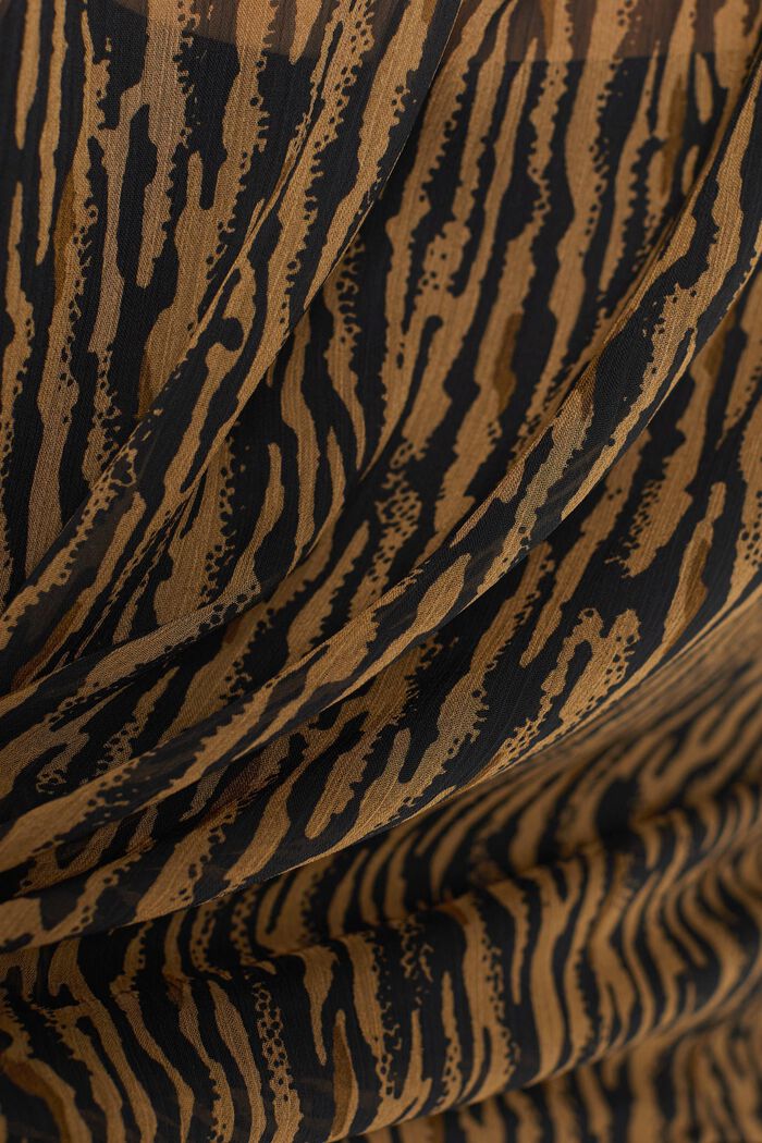 Chiffon blouse with an animal print and a top, CAMEL, detail image number 4