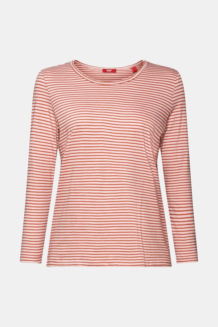 Striped Long-Sleeve Top, OLD PINK, detail image number 6