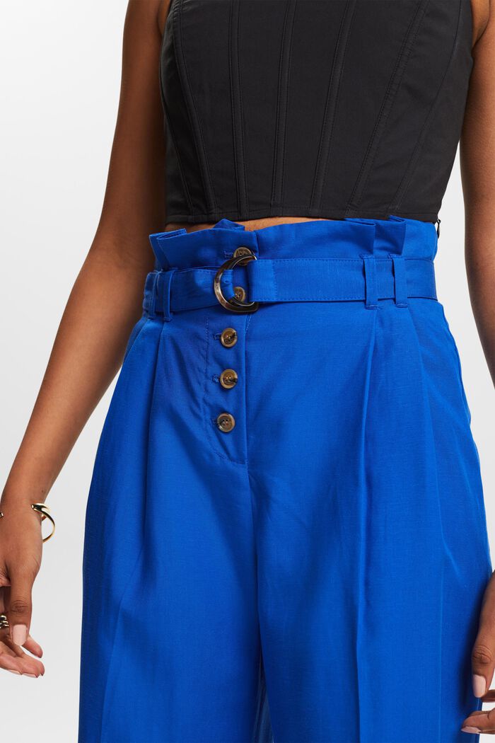 Mix and Match Cropped High-Rise Culotte Pants, BRIGHT BLUE, detail image number 4