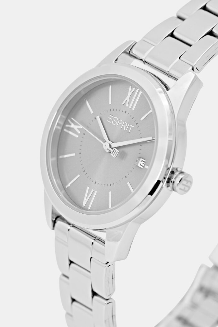 Stainless steel watch with a link bracelet and date, SILVER, detail image number 1