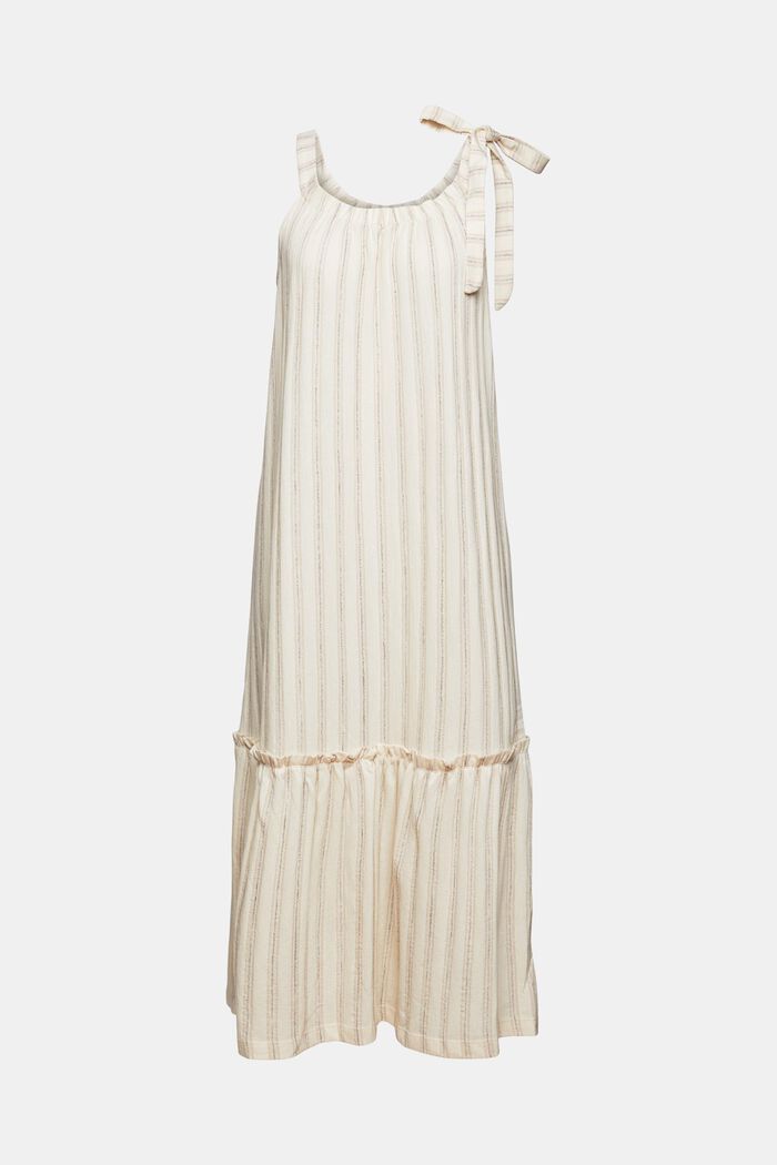 Blended cotton midi dress with woven stripes, OFF WHITE, detail image number 5
