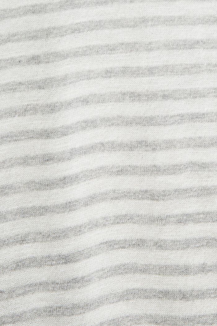 Striped Cotton Sweater, LIGHT GREY, detail image number 4
