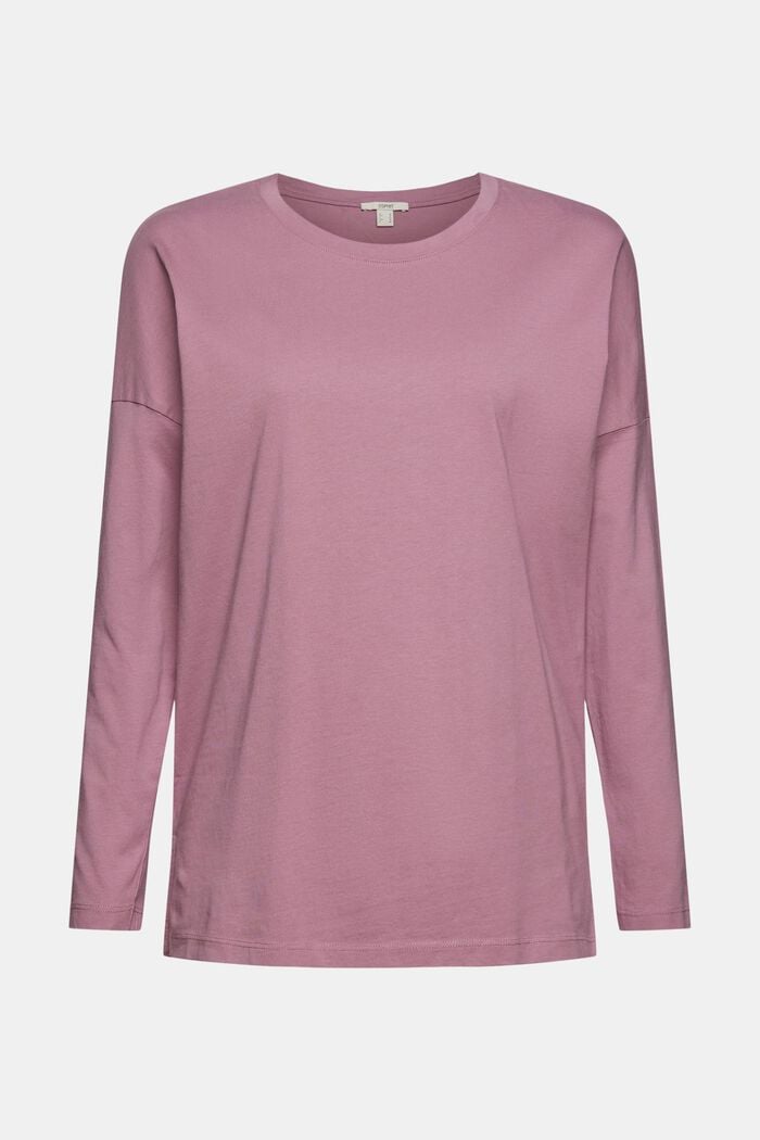 Long sleeve top made of 100% cotton, MAUVE, detail image number 7