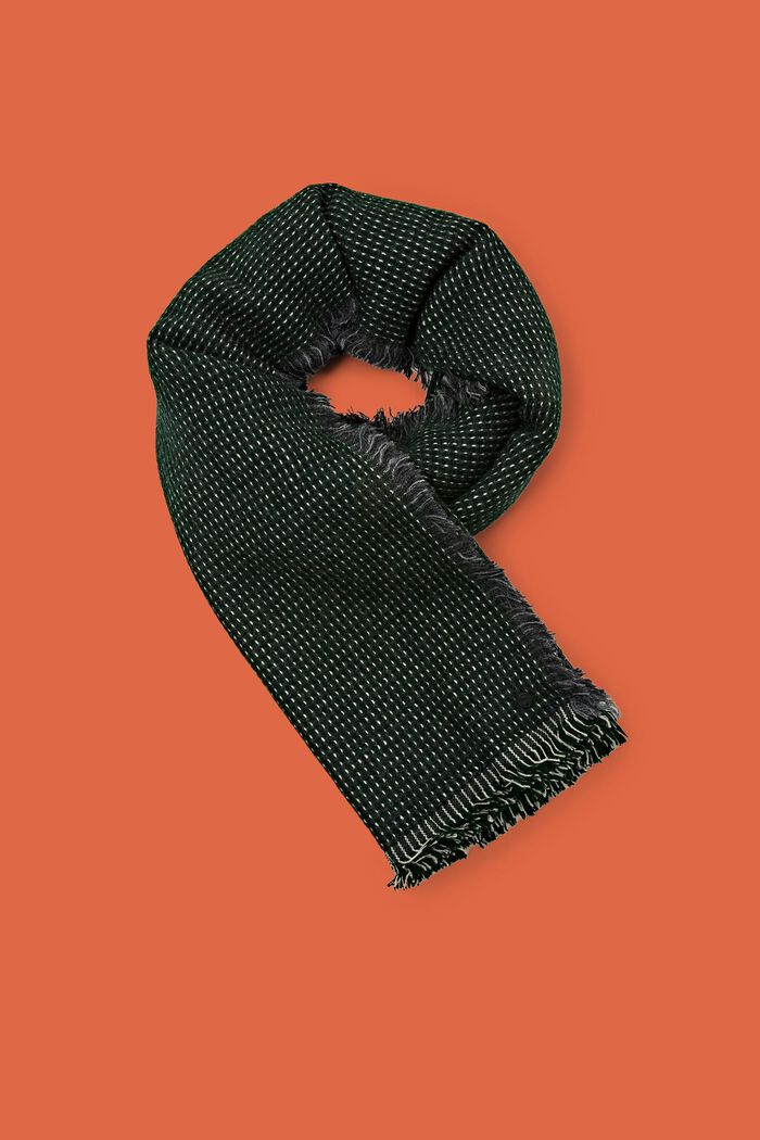 Structured Woven Scarf, EMERALD GREEN, detail image number 0
