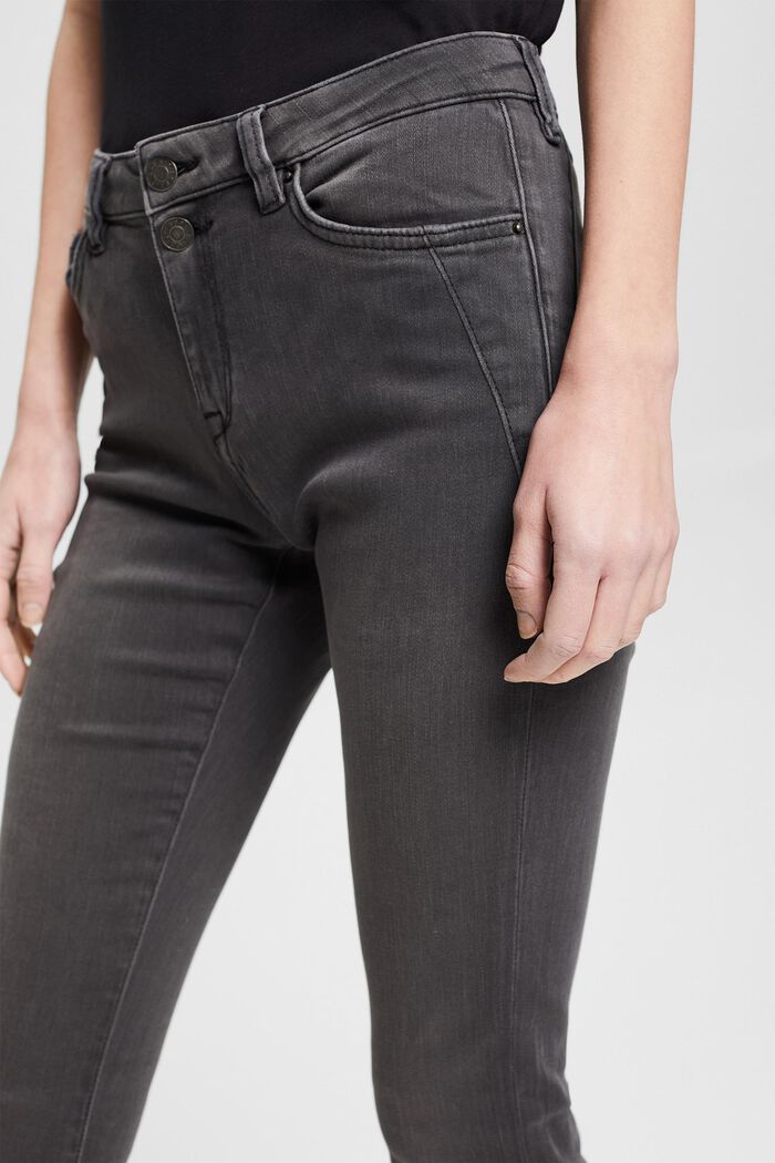 Stretch jeans in organic cotton, BLACK MEDIUM WASHED, detail image number 2