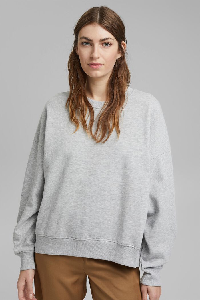Oversized sweatshirt made of organic cotton, LIGHT GREY, detail image number 0