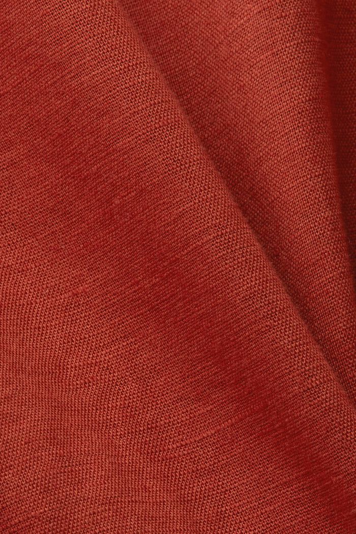 Short sleeve blouse, cotton-linen blend, TERRACOTTA, detail image number 5